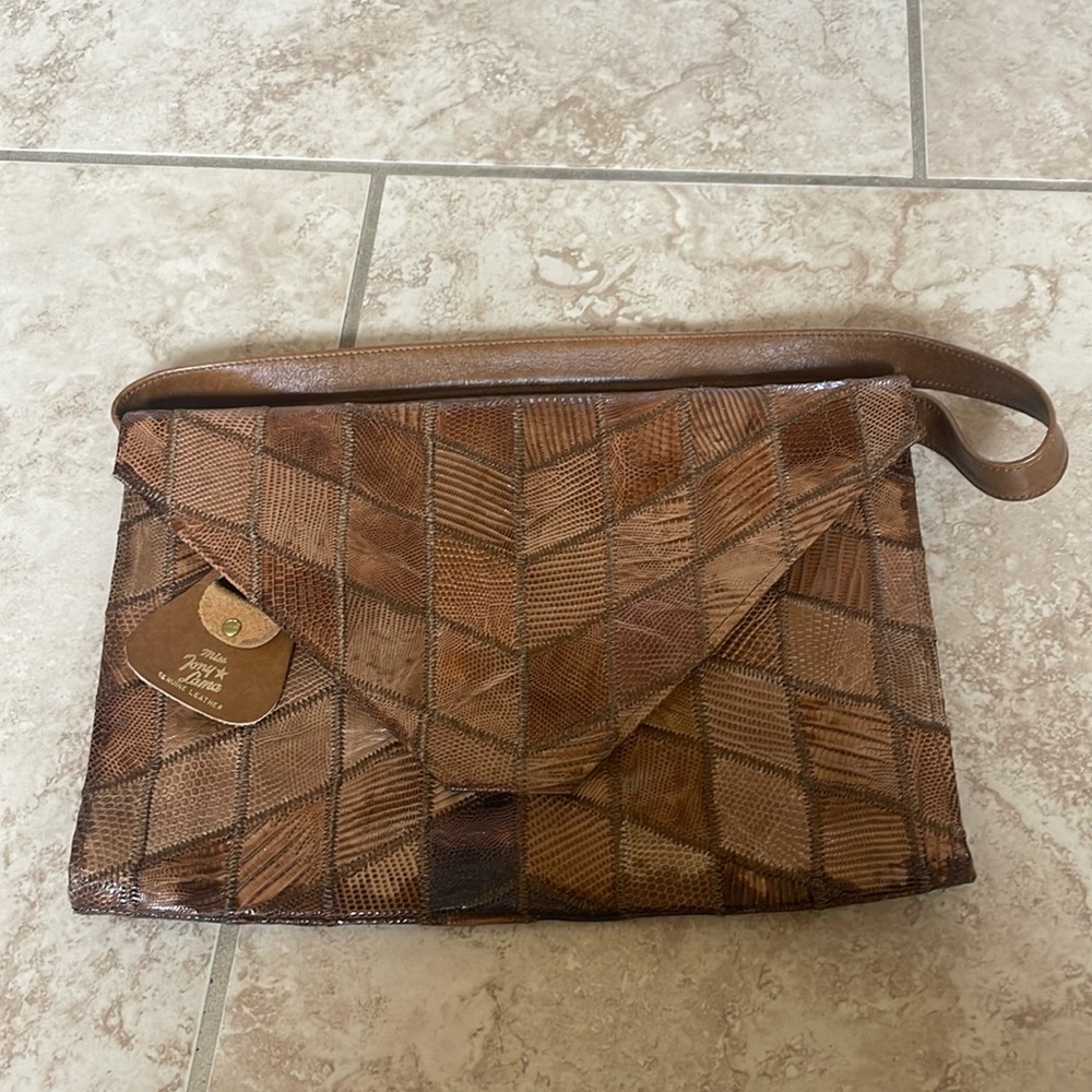 Miss Tony Lama leather envelope clutch